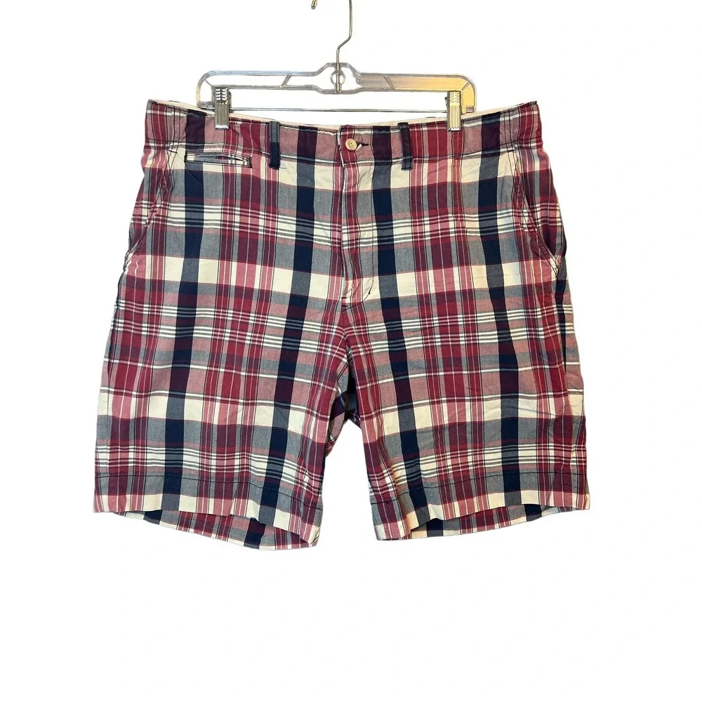 Polo Ralph Lauren Men's‎ Chino Shorts Size 38 Plaid Flat Front Shorts